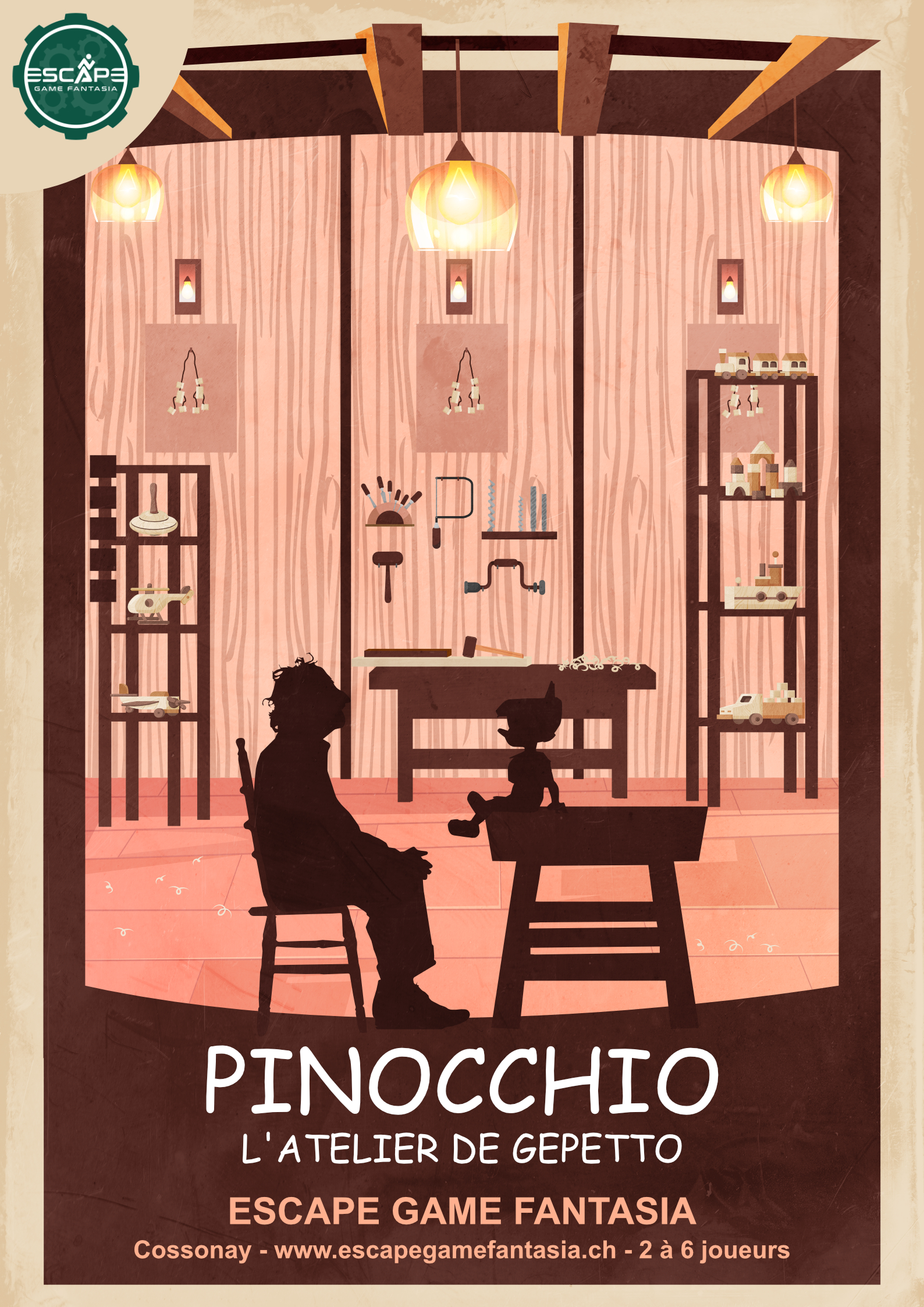 Pinocchio, l'atelier de Gepetto — affiche